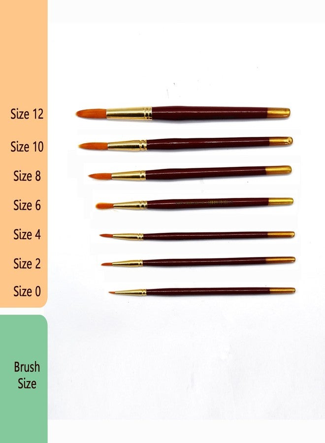 polo Synthetic Hair Round Paint Brush Set - 7 Piece Collection | Professional Artist Brushes for Acrylic, Watercolor, Oil Painting | Fine Detail, Roun - Image 5